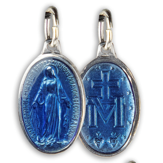 Médaille Miraculeuse, Ovale, Aluminium Émail Couleur - 17 mm - SERAL I Souvenirs de Lourdes