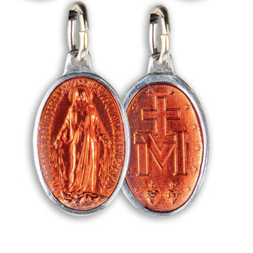 Médaille Miraculeuse, Ovale, Aluminium Émail Couleur - 17 mm - SERAL I Souvenirs de Lourdes