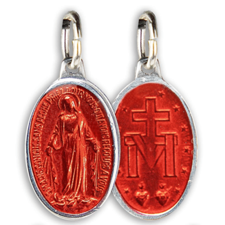 Médaille Miraculeuse, Ovale, Aluminium Émail Couleur - 17 mm - SERAL I Souvenirs de Lourdes