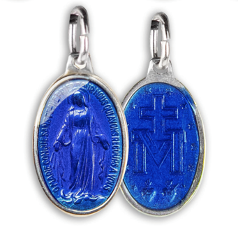 Médaille Miraculeuse, Ovale, Aluminium Émail Couleur - 17 mm - SERAL I Souvenirs de Lourdes