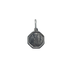 Virgin medal in profile, in silver, octagonal 8 mm.