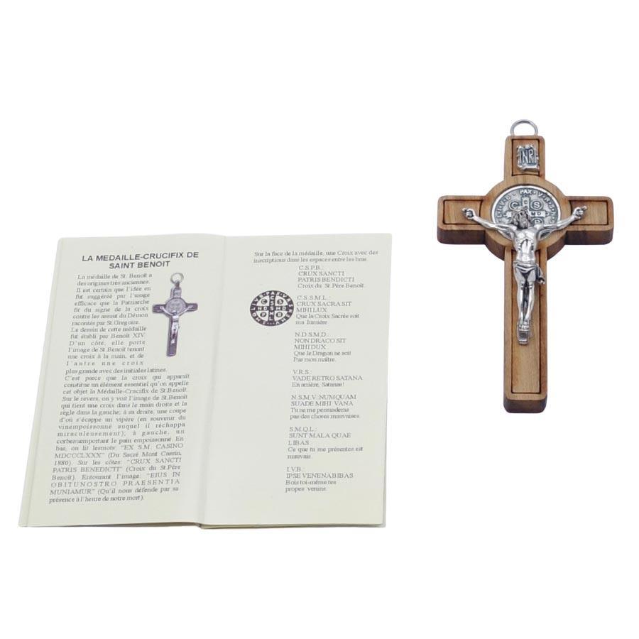 Crucifix mural St Benoit 8x4,5 cm Crucifix Souvenirs de Lourdes 
