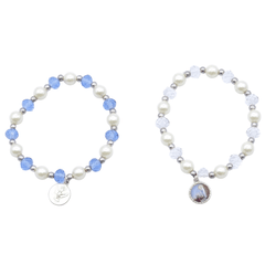 Bracelet cristal et perle sur élastique deux couleurs au choix (prix à l'unité) - Bracelet cristal et perle sur élastique deux couleurs au choix (prix à l'unité)