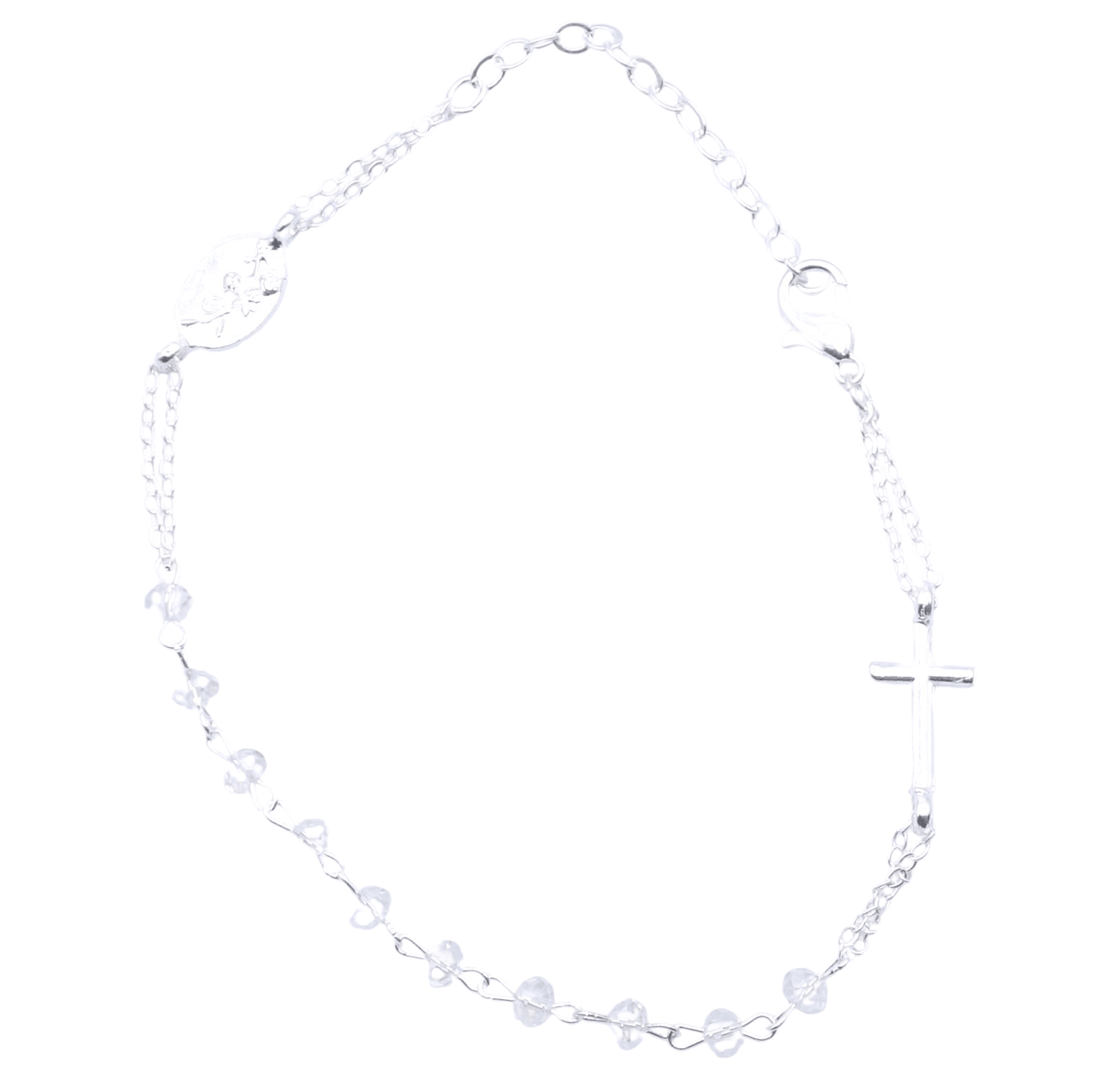 Bracelet cristal transparent sur chaine - Bracelet cristal transparent sur chaine