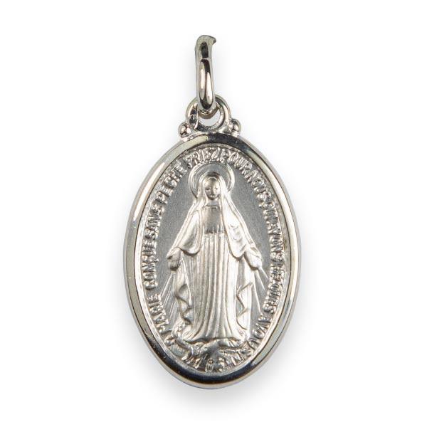 Médaille 20*13mm Vierge Miraculeuse Ovale Argent 925/000 - Souvenirs de Lourdes