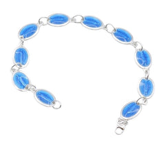 Bracelet argent avec 10 MÃ©dailles Miraculeuse Email Bleu bracelet Souvenirs de Lourdes
