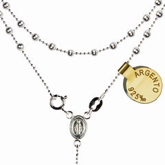 Chapelet Argent avec Médaille Miraculeuse et Perles d'argent 3 mm et fermoir Chapelet Souvenirs de Lourdes