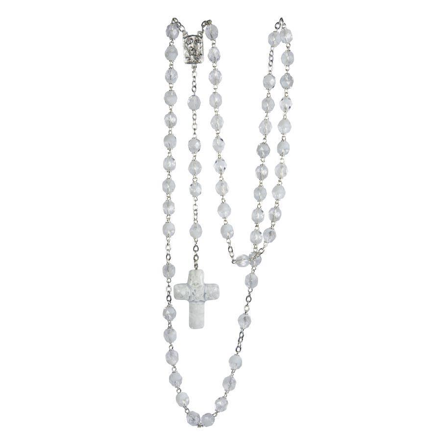 Chapelet métal perles Murano et croix Murano Chapelet Souvenirs de Lourdes