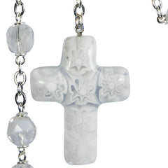 Chapelet métal perles Murano et croix Murano Chapelet Souvenirs de Lourdes