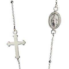 Collier argent 3 dizaines, Croix et Médaille Miraculeuse collier Souvenirs de Lourdes 