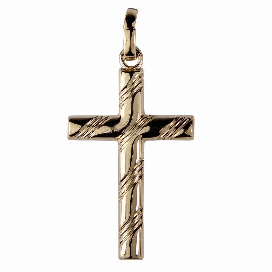 Croix plaqué-or 26X18 mm croix Souvenirs de Lourdes