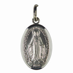 Médaille Argent 925/000 Vierge Miraculeuse Ovale 18x14mm médaille Souvenirs de Lourdes