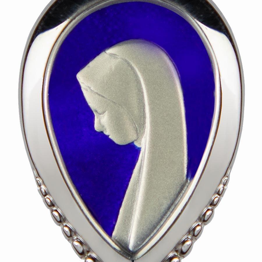 Médaille Argent 925/000 Vierge de Profil Ajourée Ovale 30X16mm médaille Souvenirs de Lourdes
