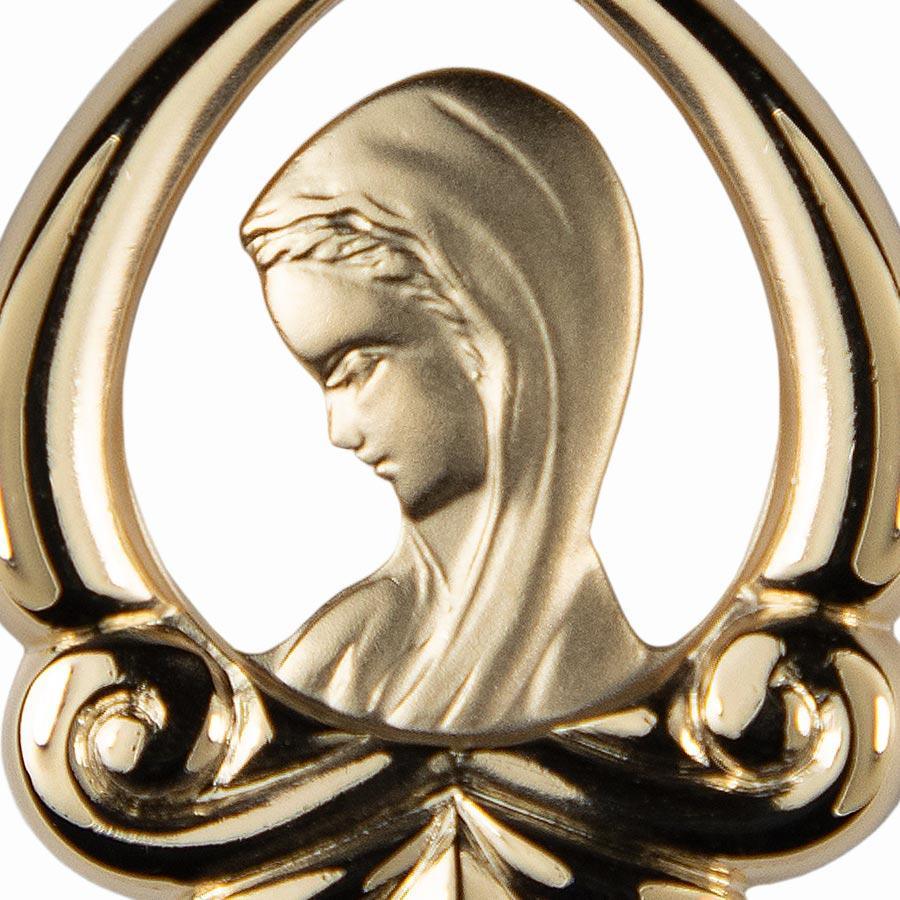 Médaille Vierge de profil plaqué-or 3 microns médaille Souvenirs de Lourdes