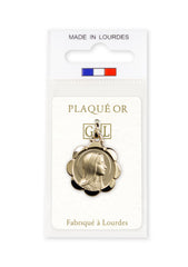 Médaille Fleur Vierge de Profil Plaqué Or - Souvenirs de Lourdes