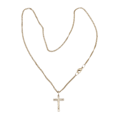 Parure dorée composée d'une croix christ 20x12mm et d'une chaine en 45 cm - Parure dorée composée d'une croix christ 20x12mm et d'une chaine en 45 cm
